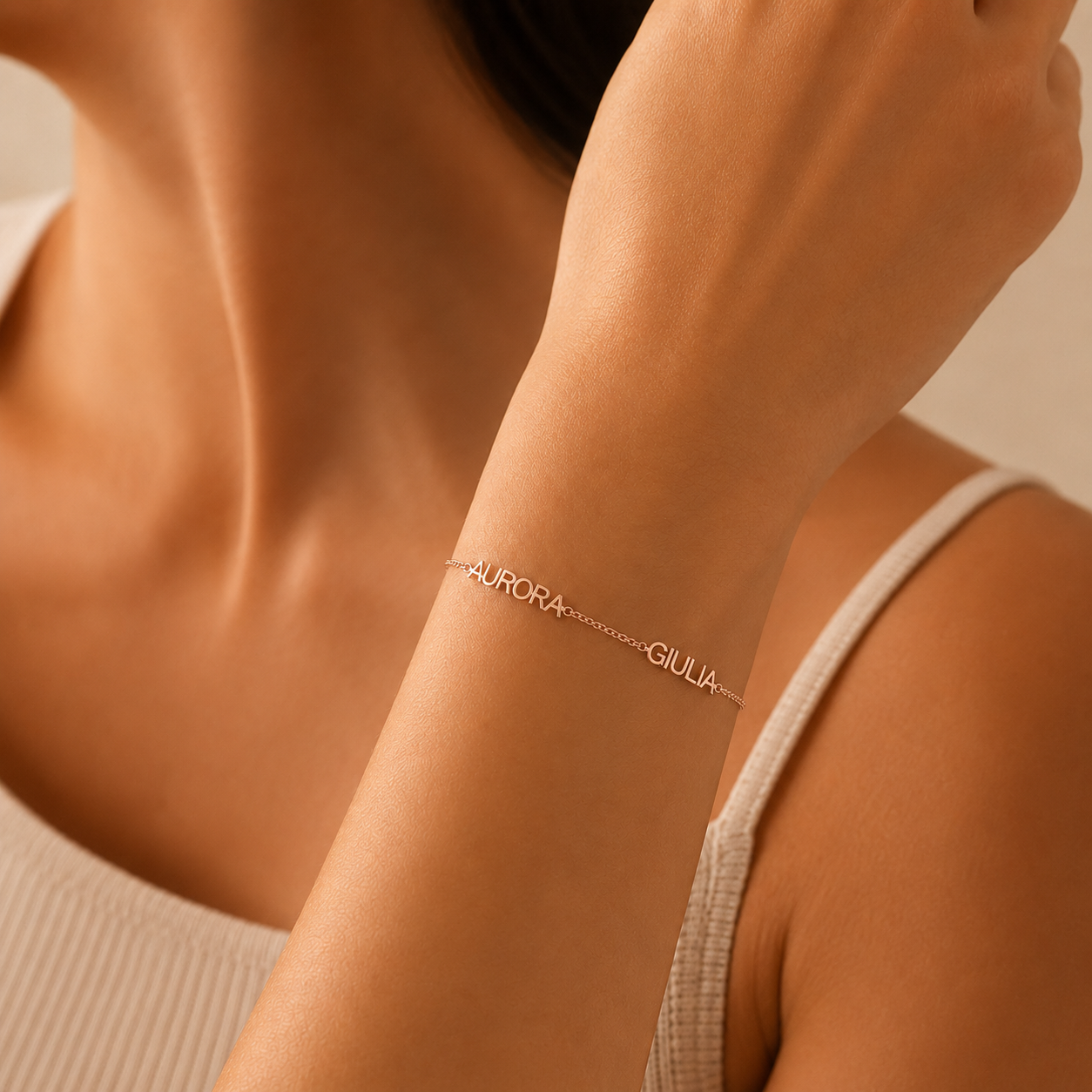 Bracciale "Legami" con Nome Oro Rosa