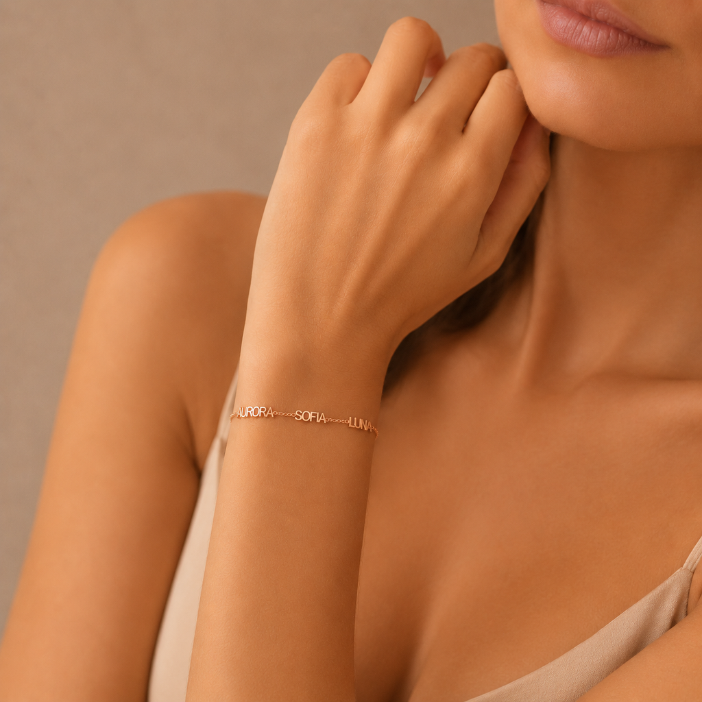 Bracciale "Legami" con Nome Oro Rosa