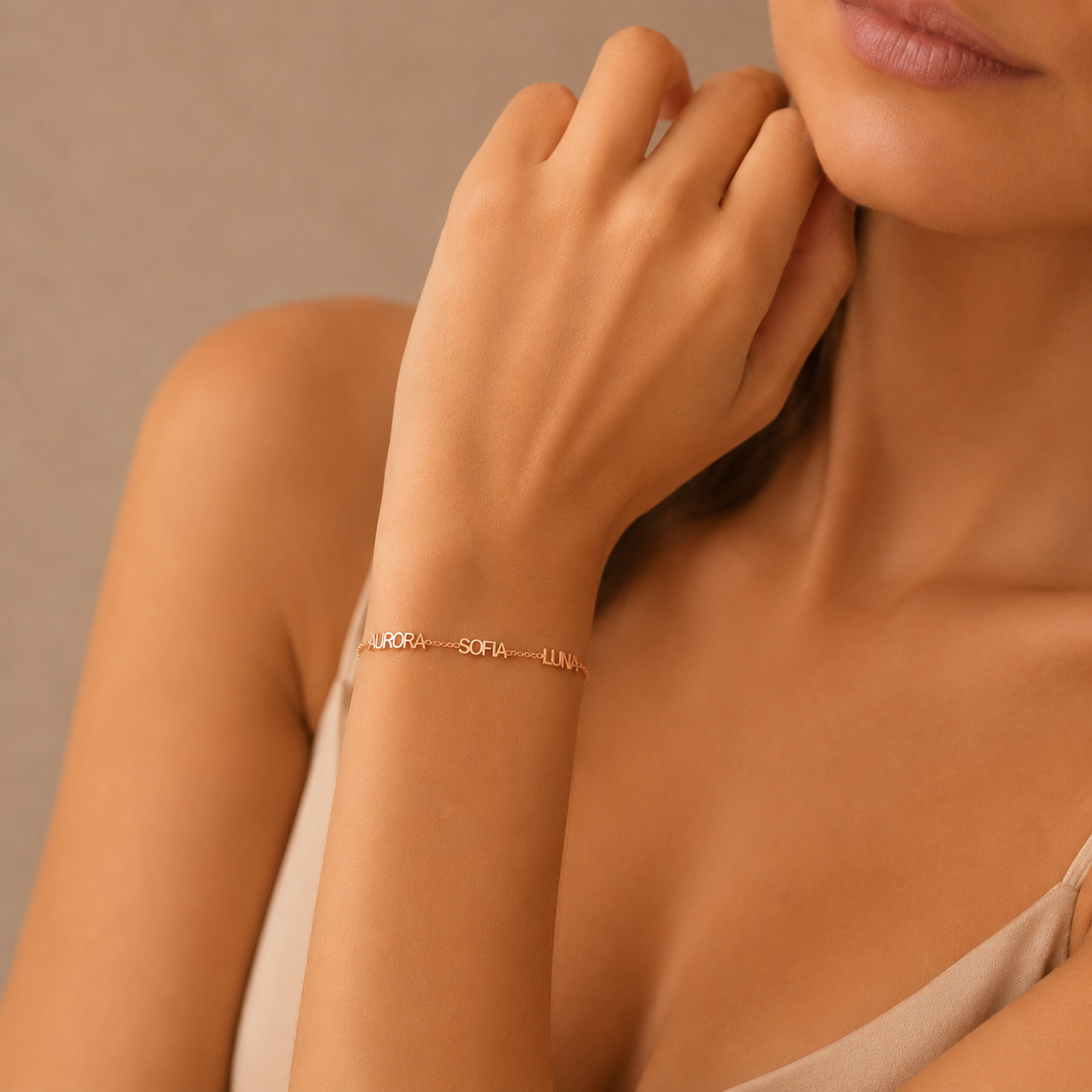 Bracciale "Legami" con Nome Oro Rosa