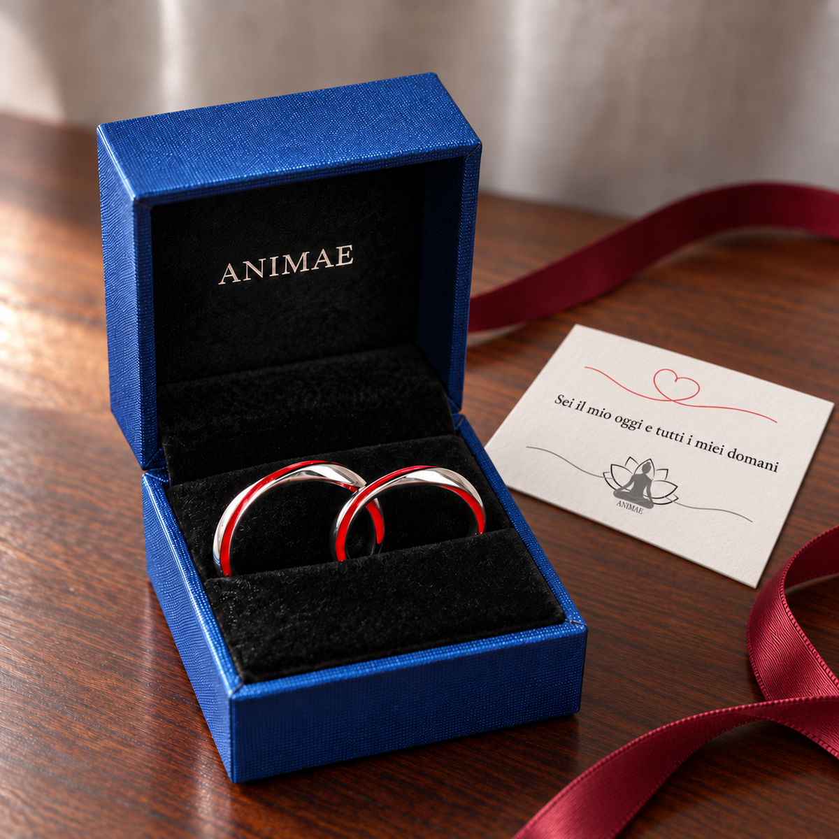 Anelli del Filo Rosso – Coppia in Argento 925