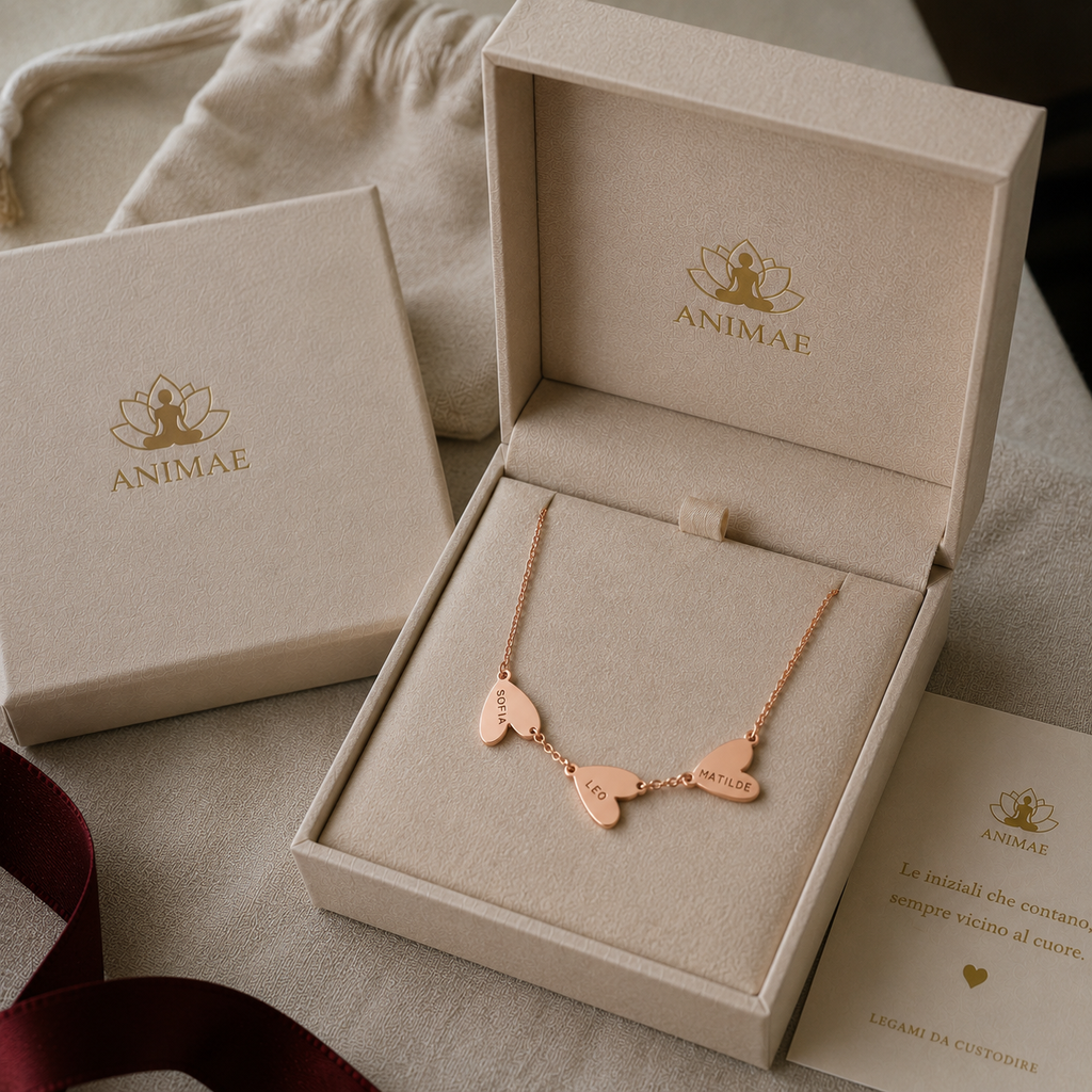 Collana "Legami" con Cuore inciso Oro Rosa