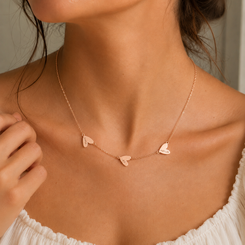 Collana "Legami" con Cuore inciso Oro Rosa